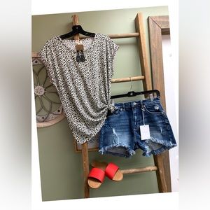 2 LEFT!!! Animal Print Boat Neck Boxy Tee